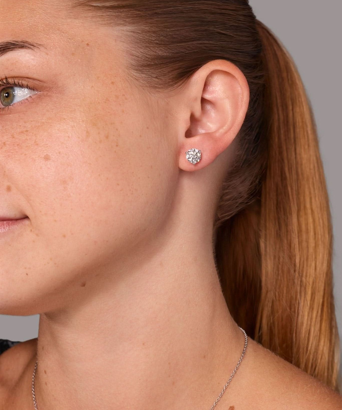 2.71ct D - VVS1 Round Lab Diamond Juliette Studs - PBD Earrings