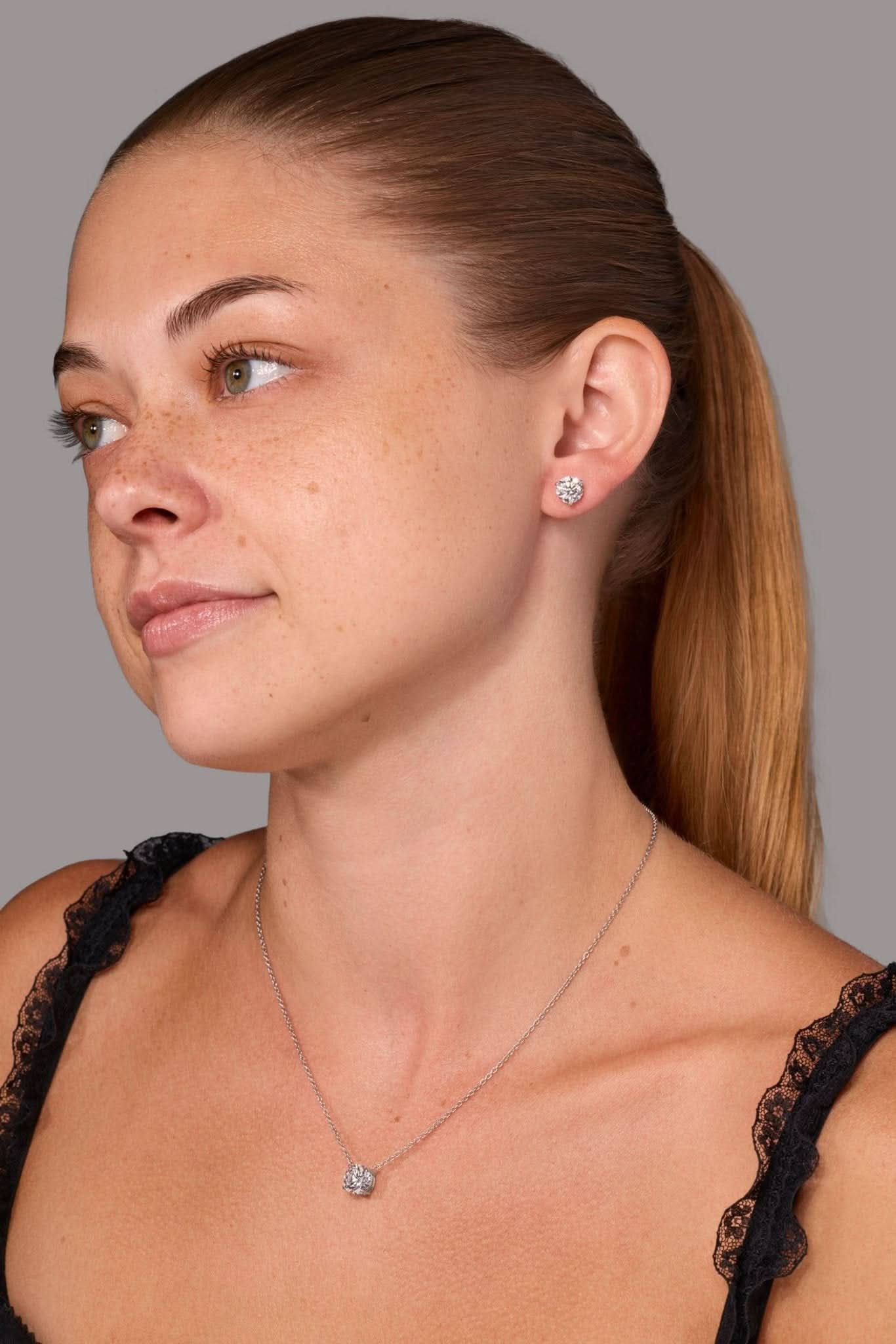 2.71ct D - VVS1 Round Lab Diamond Juliette Studs - PBD Earrings