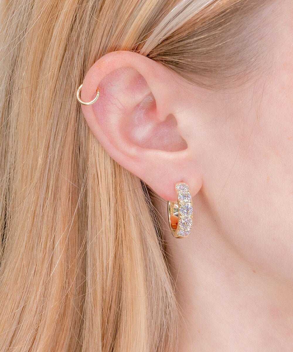 2.72ct Lab Diamond Pavé Hoops Earrings Princess Bride Diamonds 