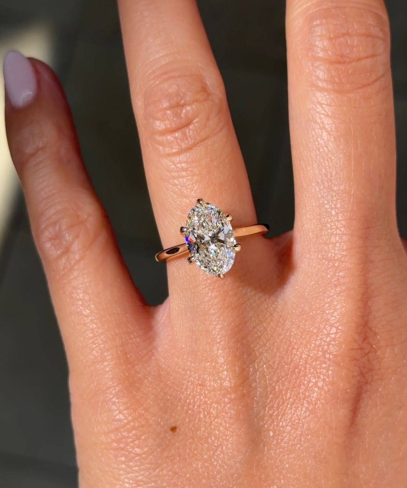2.75ct E - VS1 Oval Lab Diamond Six Prong Victoria - PBD Engagement Rings