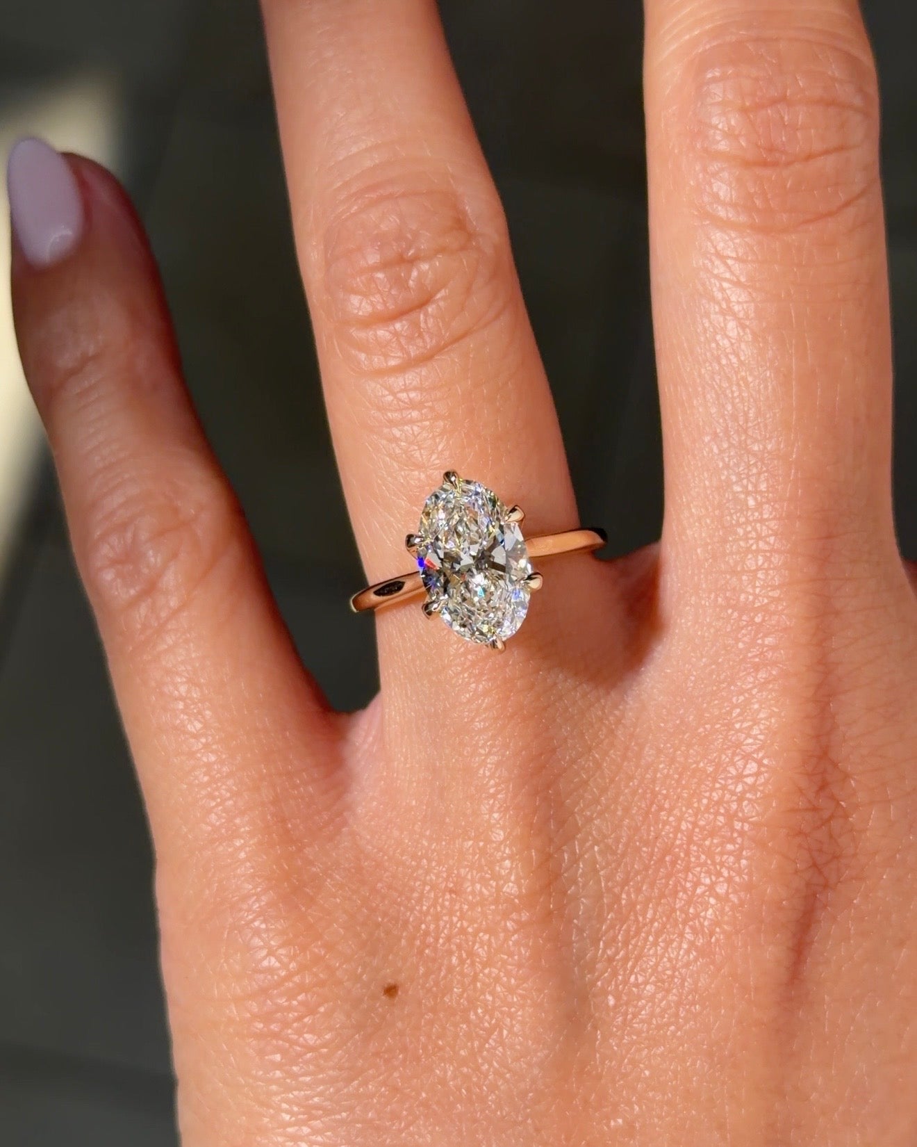 2.75ct E - VS1 Oval Lab Diamond Six Prong Victoria - PBD Engagement Rings