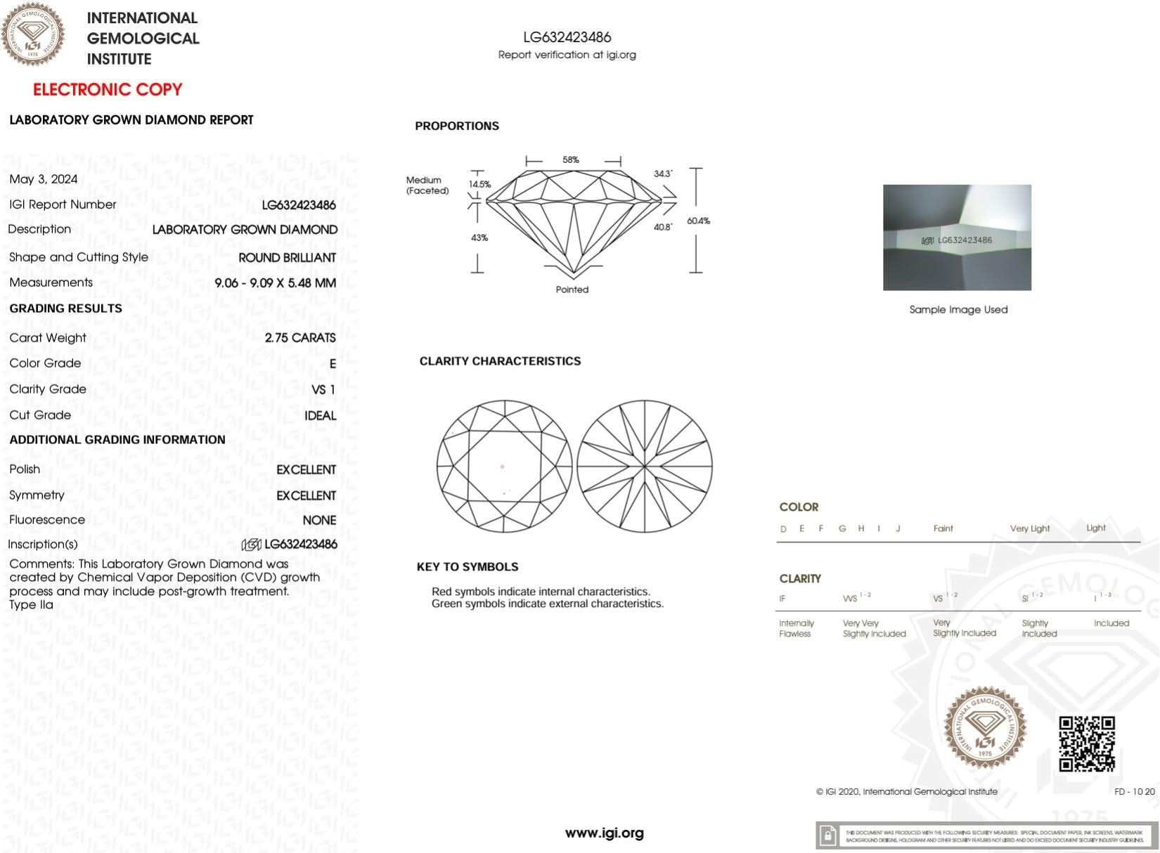 2.75ct E - VS1 Round Lab Diamond Kayla - PBD Engagement Rings