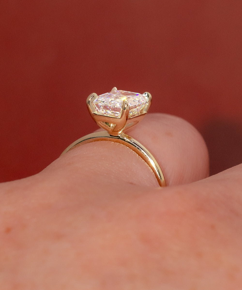2.78ct E - VVS2 Emerald Lab Diamond Leah - PBD Engagement Rings