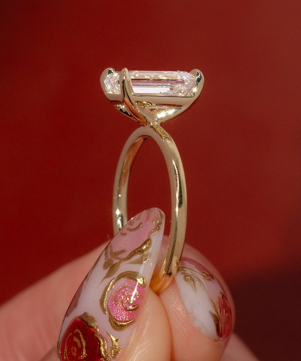 2.78ct E - VVS2 Emerald Lab Diamond Leah - PBD Engagement Rings