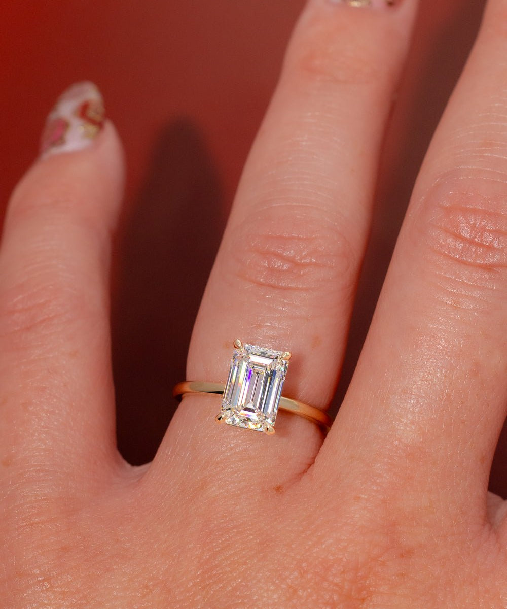 2.78ct E - VVS2 Emerald Lab Diamond Leah - PBD Engagement Rings