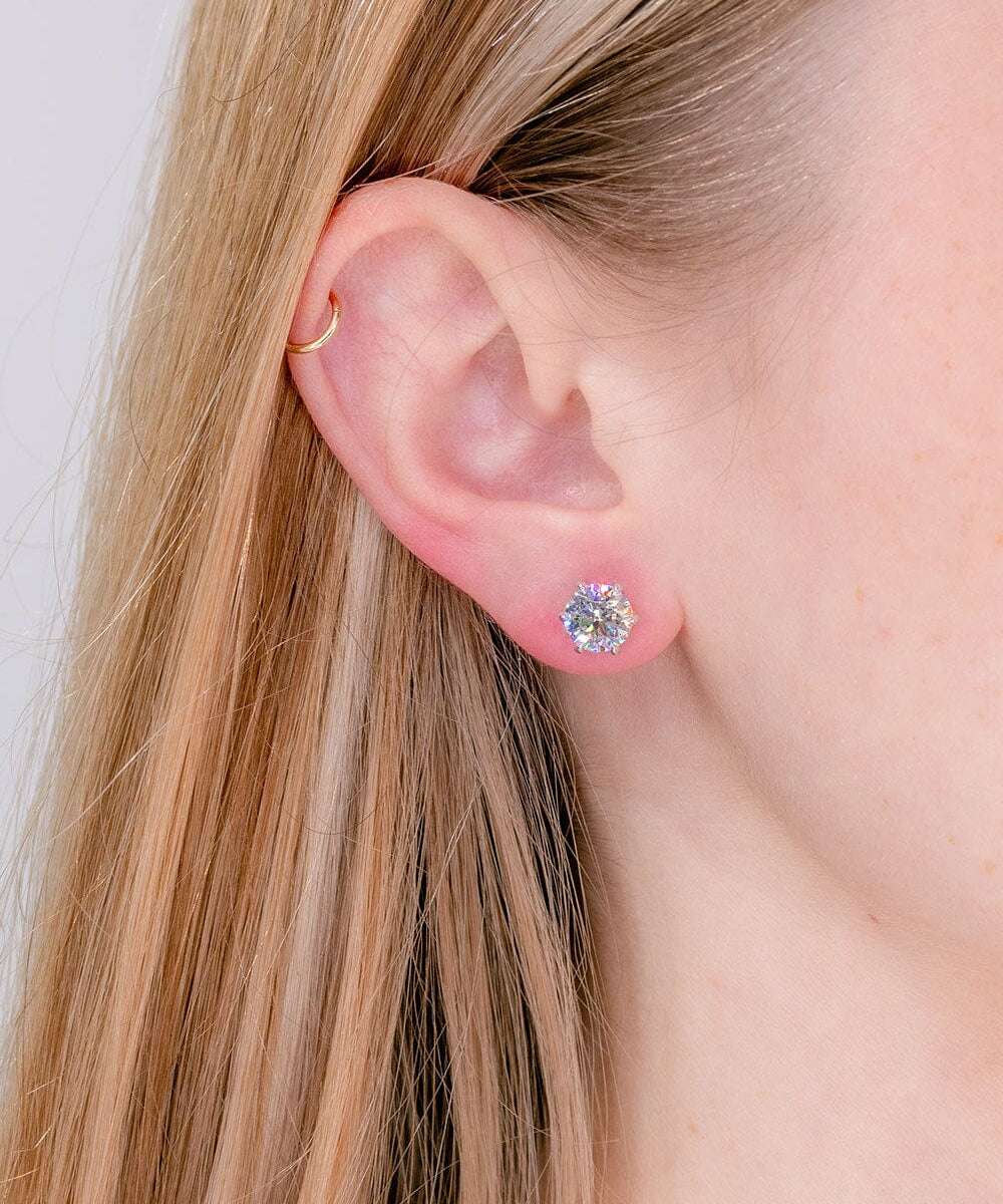 2.81ct D-VS1 Round Lab Diamond Caraline Studs Earrings Princess Bride Diamonds 