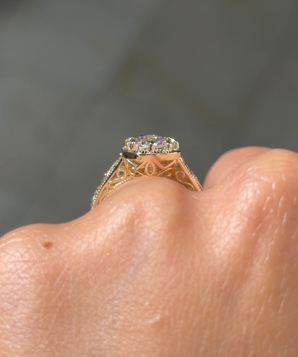 2.84ct D-VVS2 Pear Step Cut Lab Diamond Seraphim - PBD Engagement Rings