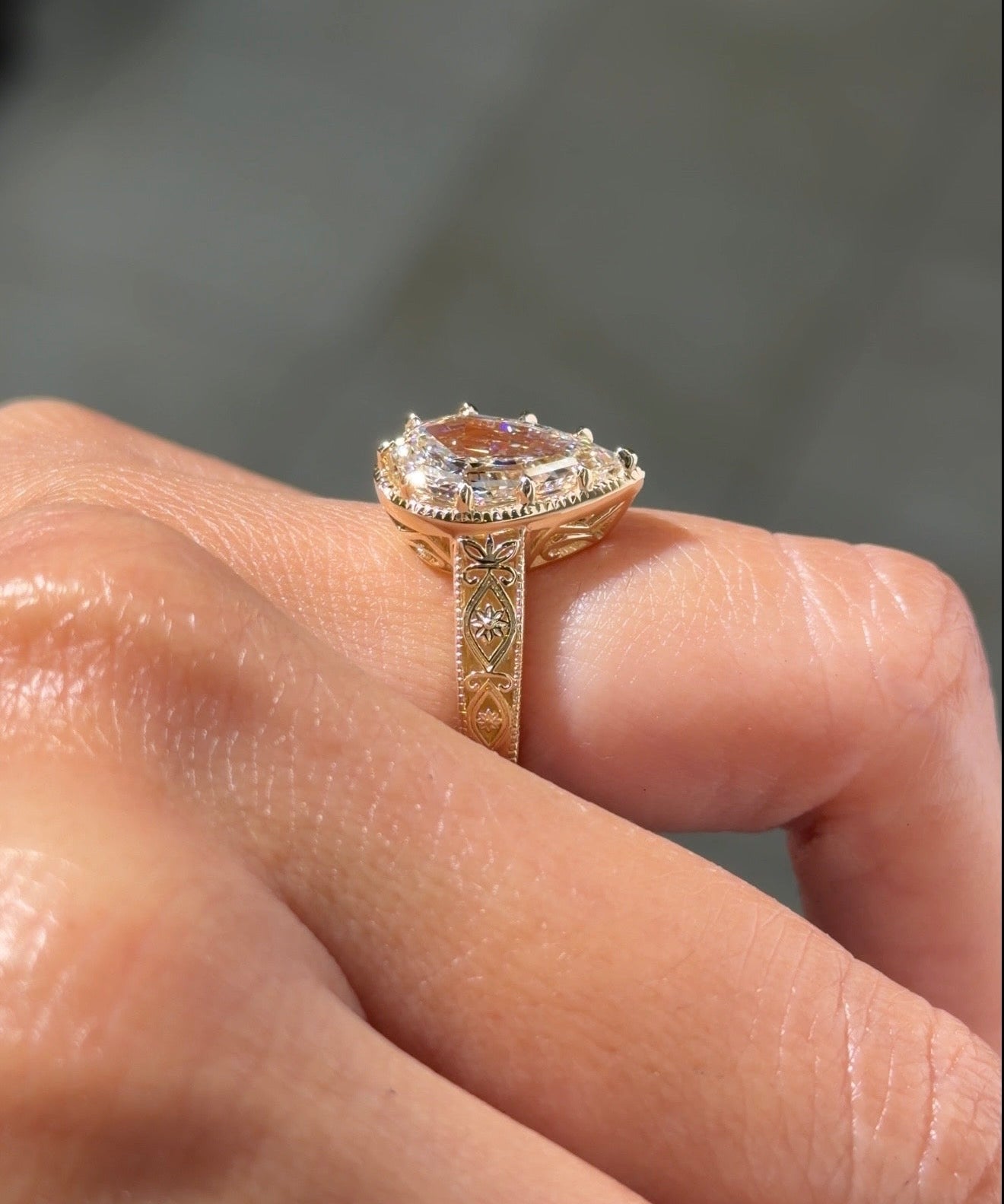 2.84ct D-VVS2 Pear Step Cut Lab Diamond Seraphim - PBD Engagement Rings