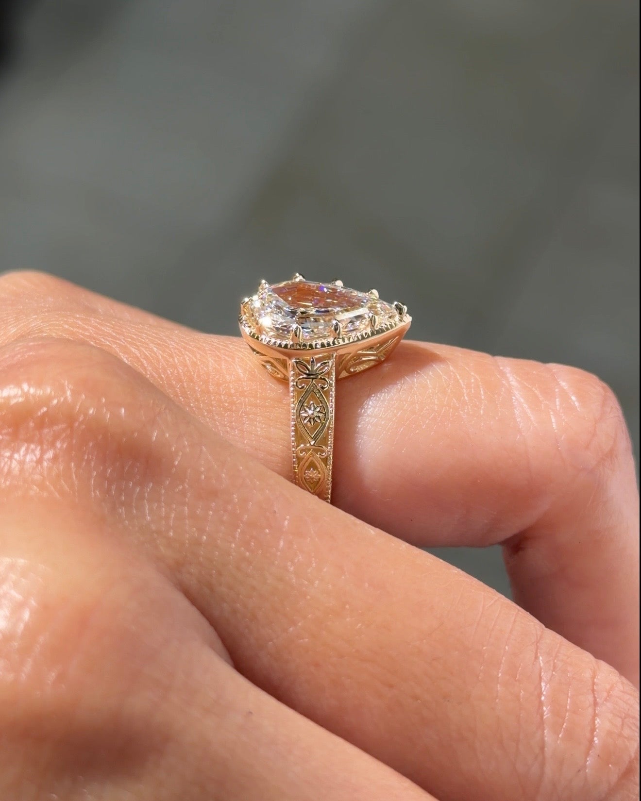 2.84ct D-VVS2 Pear Step Cut Lab Diamond Seraphim - PBD Engagement Rings