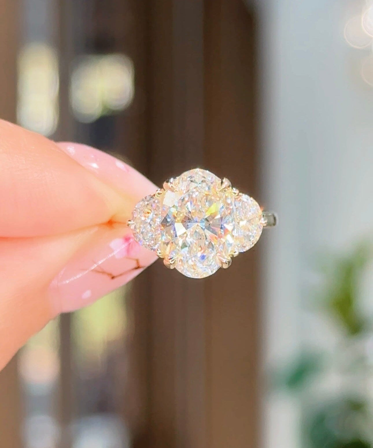 2.85ct E-VVS2 Oval Lab Diamond Lucia Engagement Rings Princess Bride Diamonds 