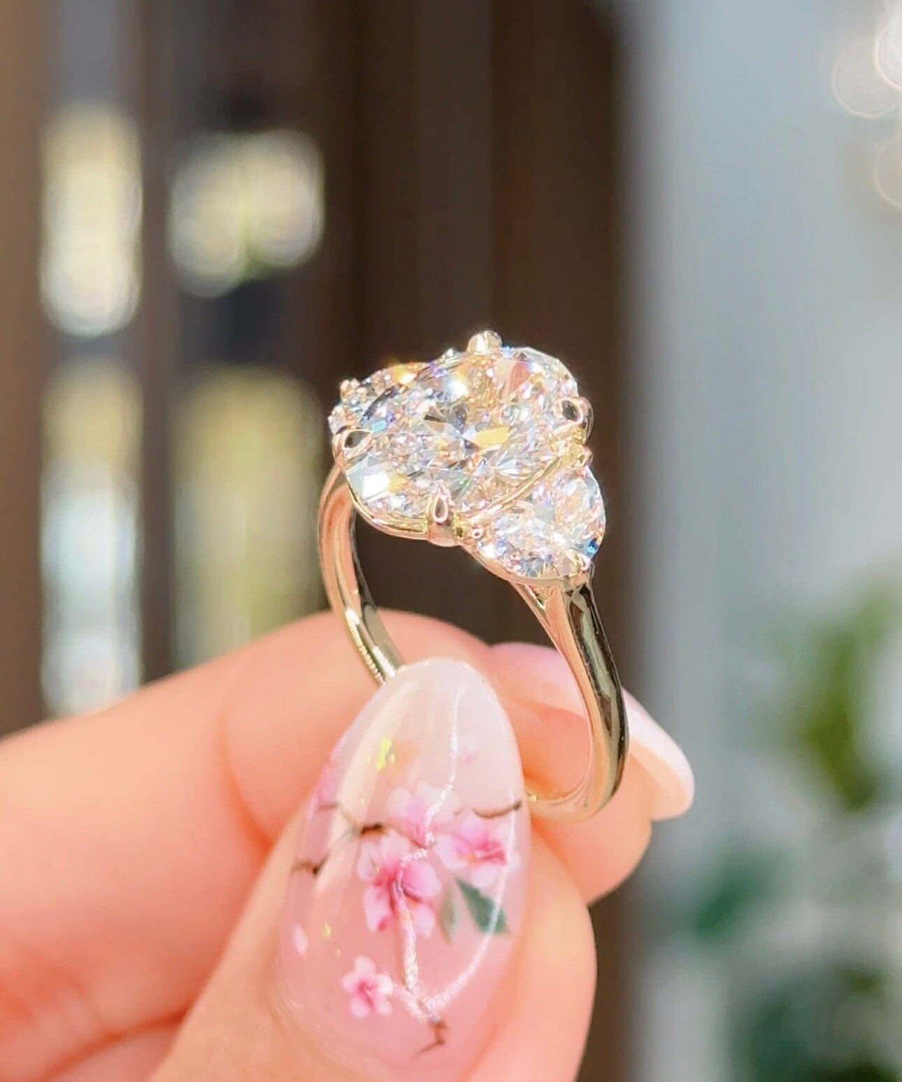 2.85ct E-VVS2 Oval Lab Diamond Lucia Engagement Rings Princess Bride Diamonds 