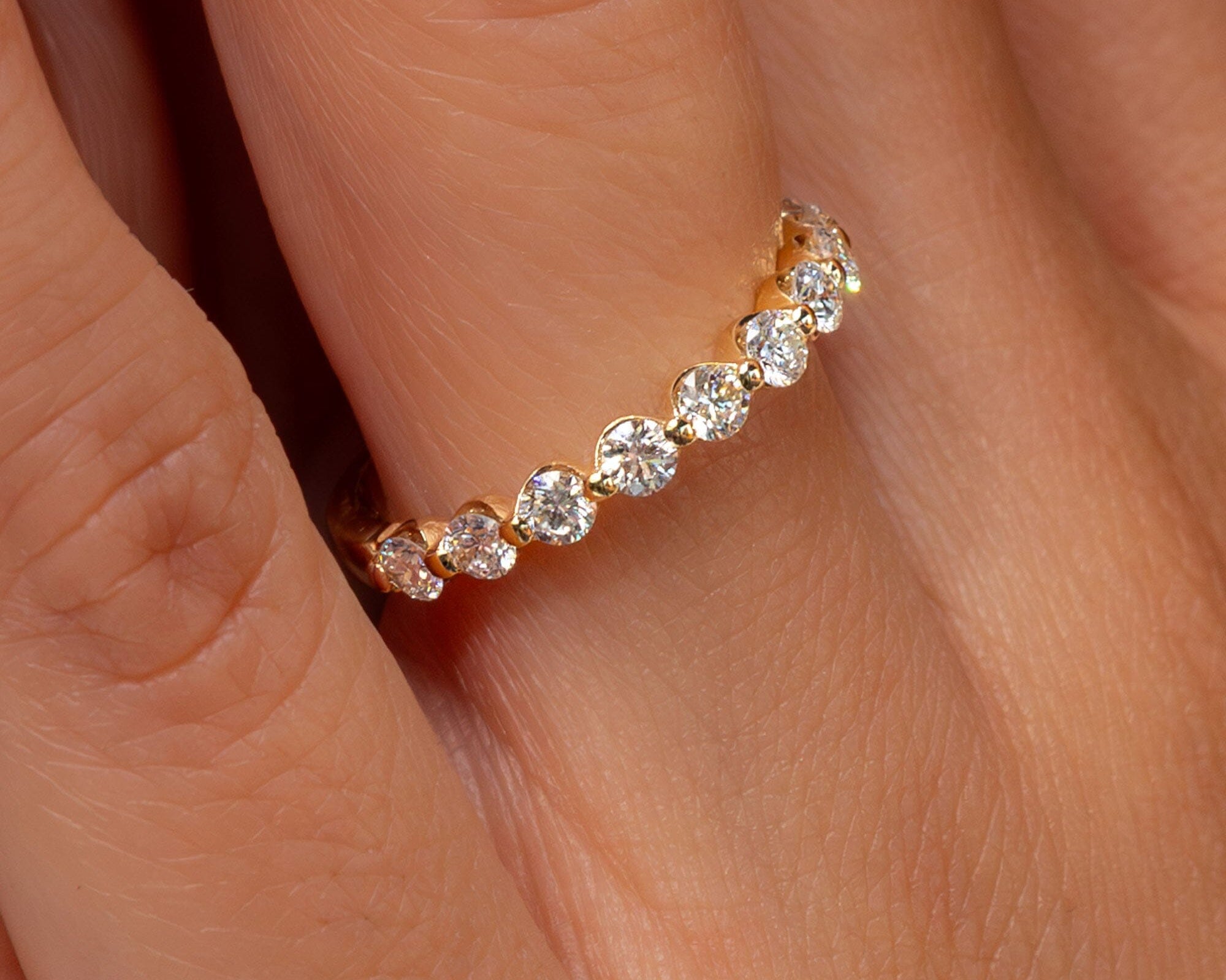 2.8mm Floating Single Prong Round Natural Diamond Ring Rings Princess Bride Diamonds 