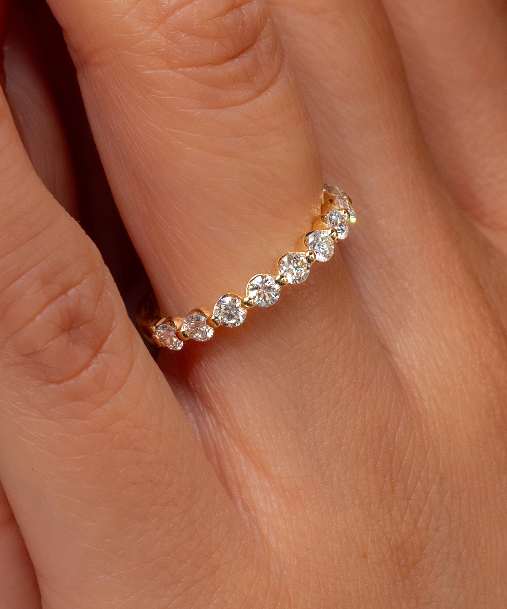 2.8mm Floating Single Prong Round Natural Diamond Ring Rings Princess Bride Diamonds 