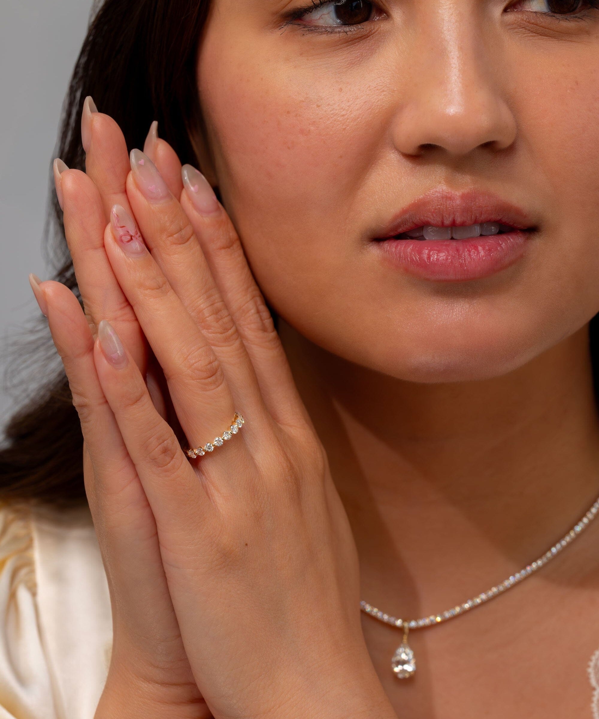 2.8mm Floating Single Prong Round Natural Diamond Ring Rings Princess Bride Diamonds 