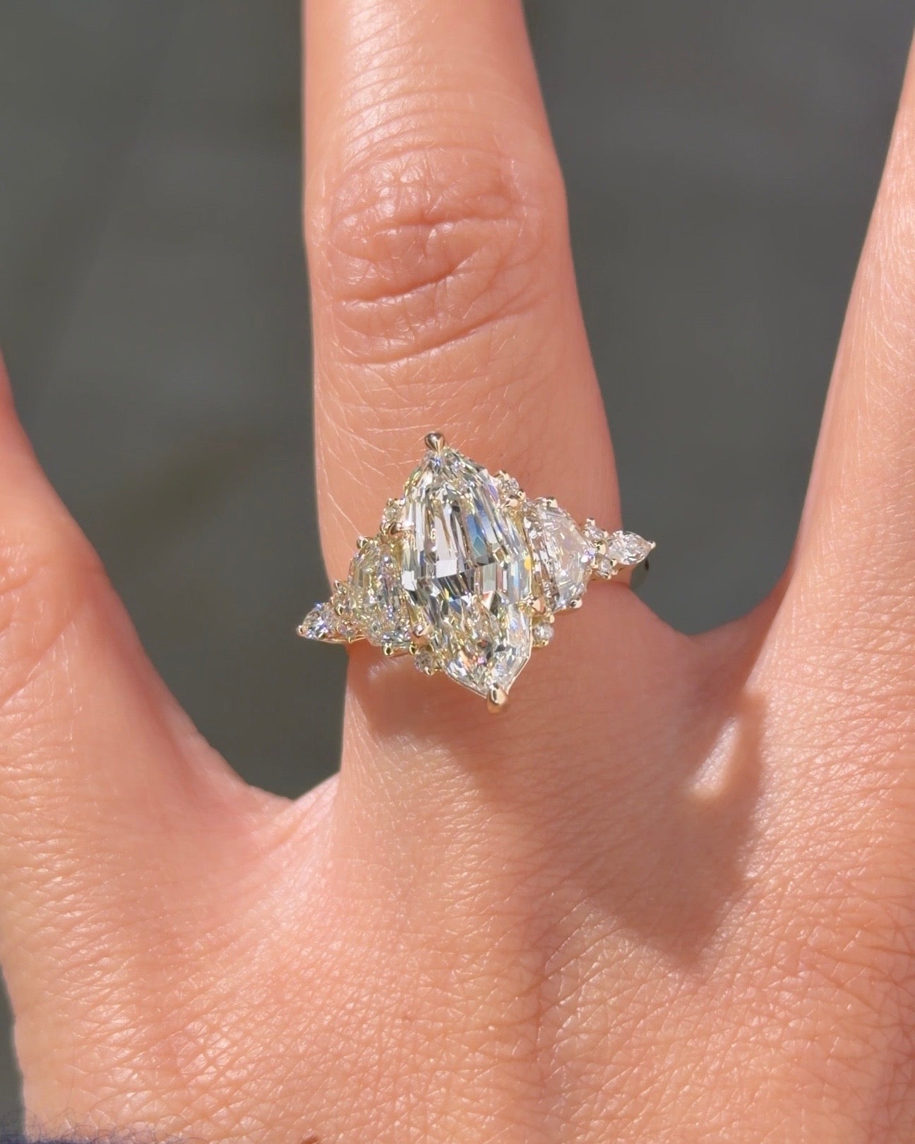 2.98ct E-VVS2 Step Cut Marquise Lab Diamond Step Cut Marissa - PBD Engagement Rings