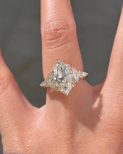 2.98ct E-VVS2 Step Cut Marquise Lab Diamond Step Cut Marissa - PBD Engagement Rings