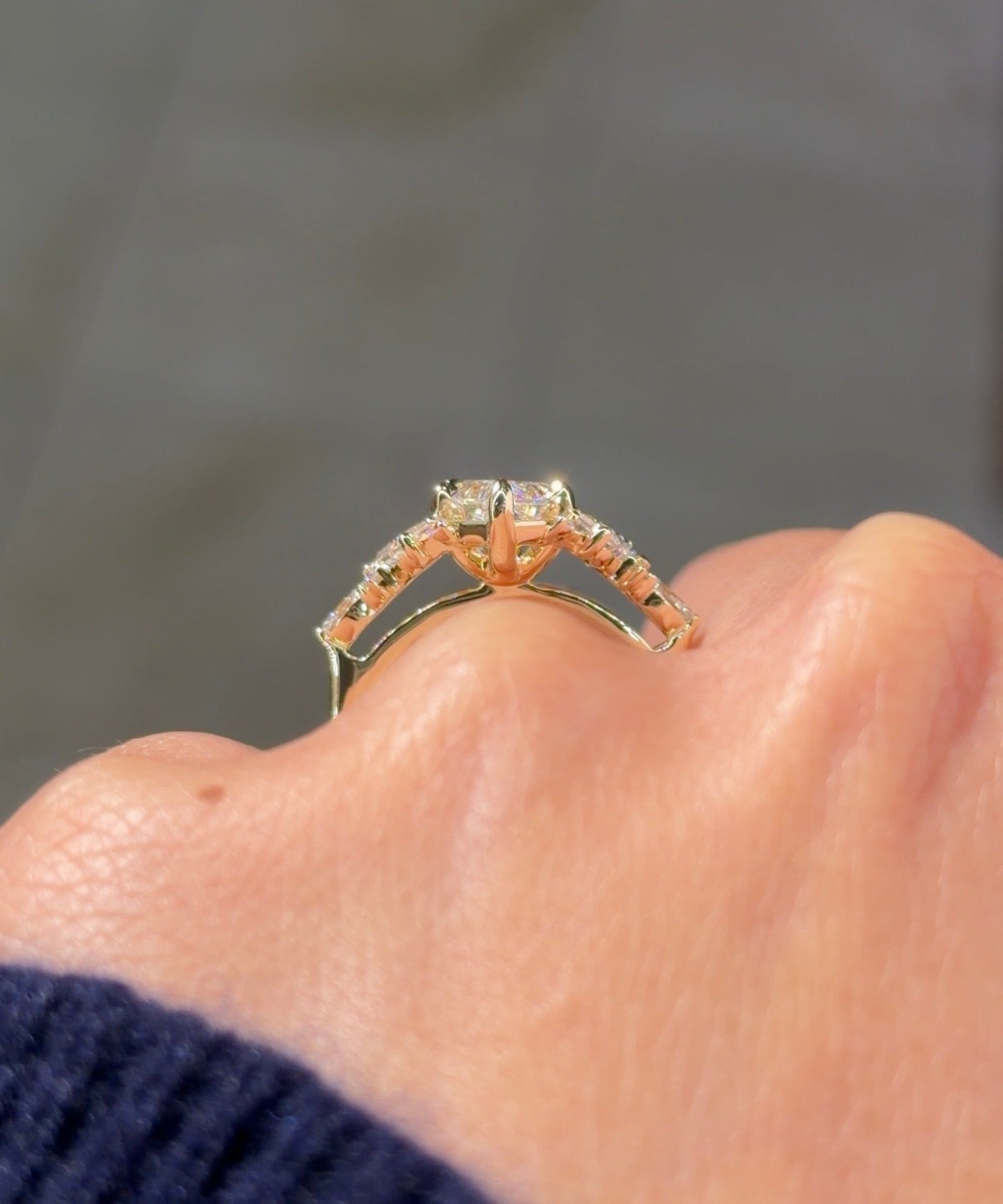 2.98ct E-VVS2 Step Cut Marquise Lab Diamond Step Cut Marissa - PBD Engagement Rings
