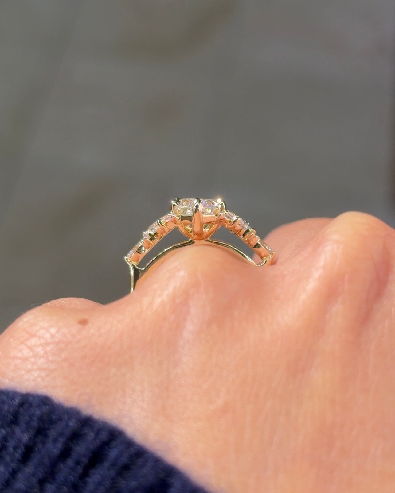 2.98ct E-VVS2 Step Cut Marquise Lab Diamond Step Cut Marissa - PBD Engagement Rings