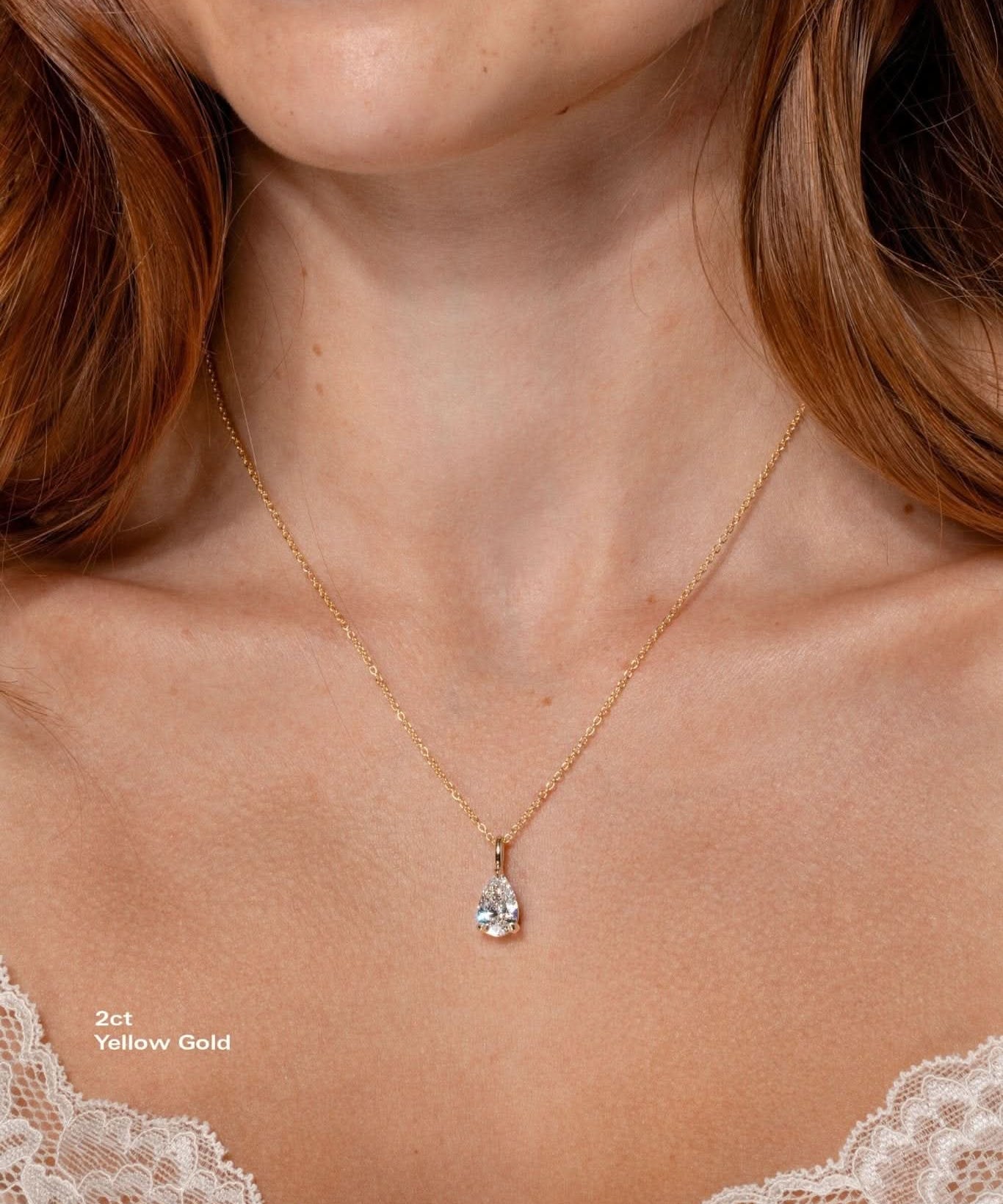 2ct Brandi Pear Necklace - PBD Necklaces