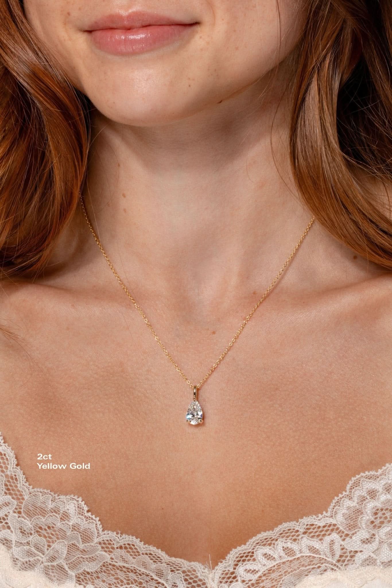 2ct Brandi Pear Necklace - PBD Necklaces