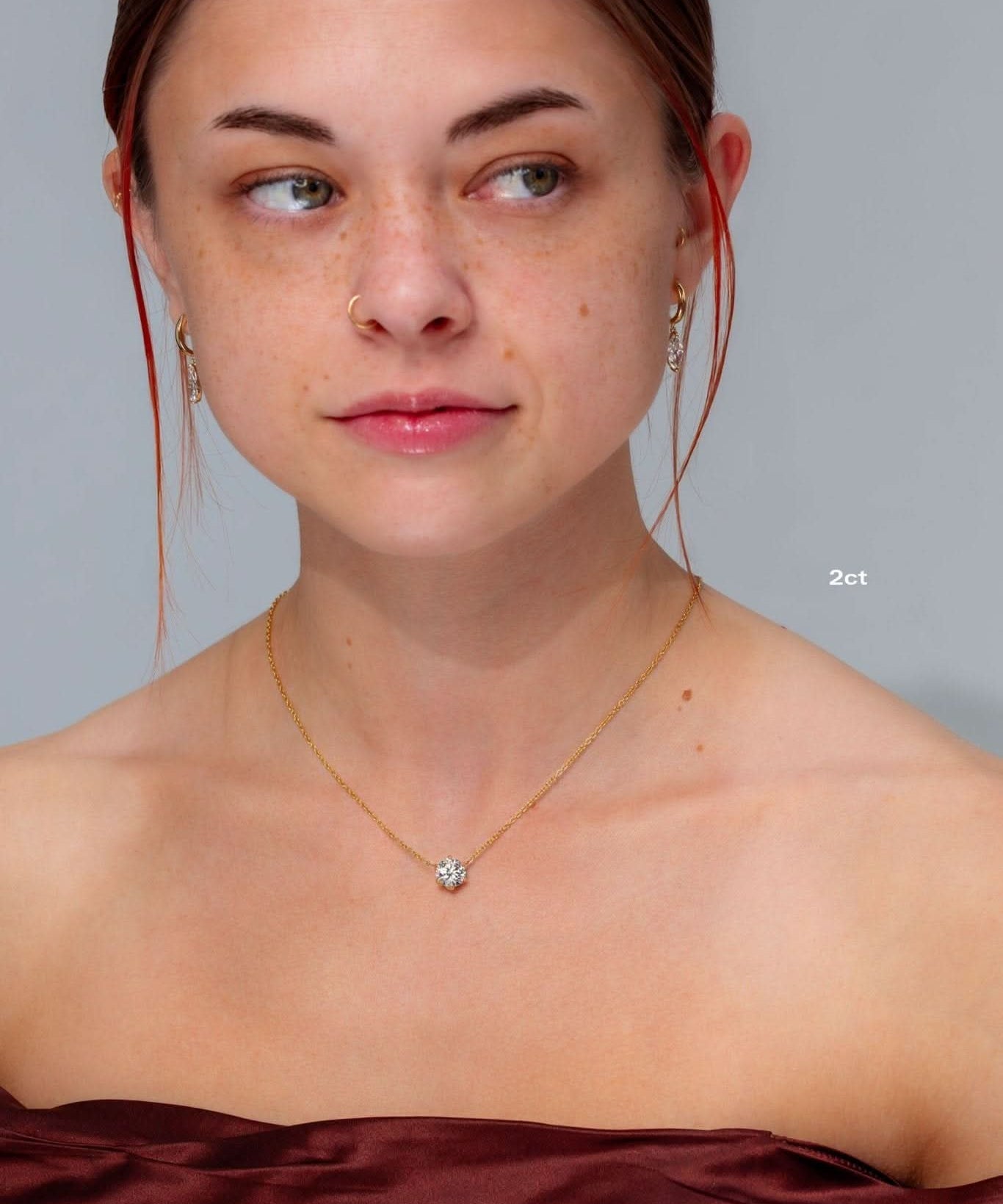 2ct Caraline Round Diamond Pendant - PBD Necklaces