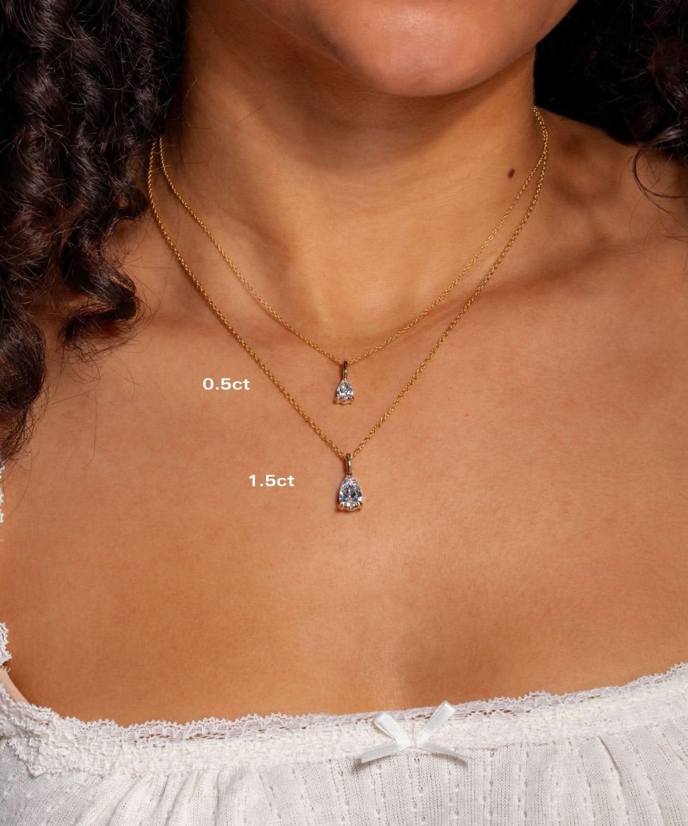 2ct Core Pear Solitaire Diamond Necklace - PBD Necklaces