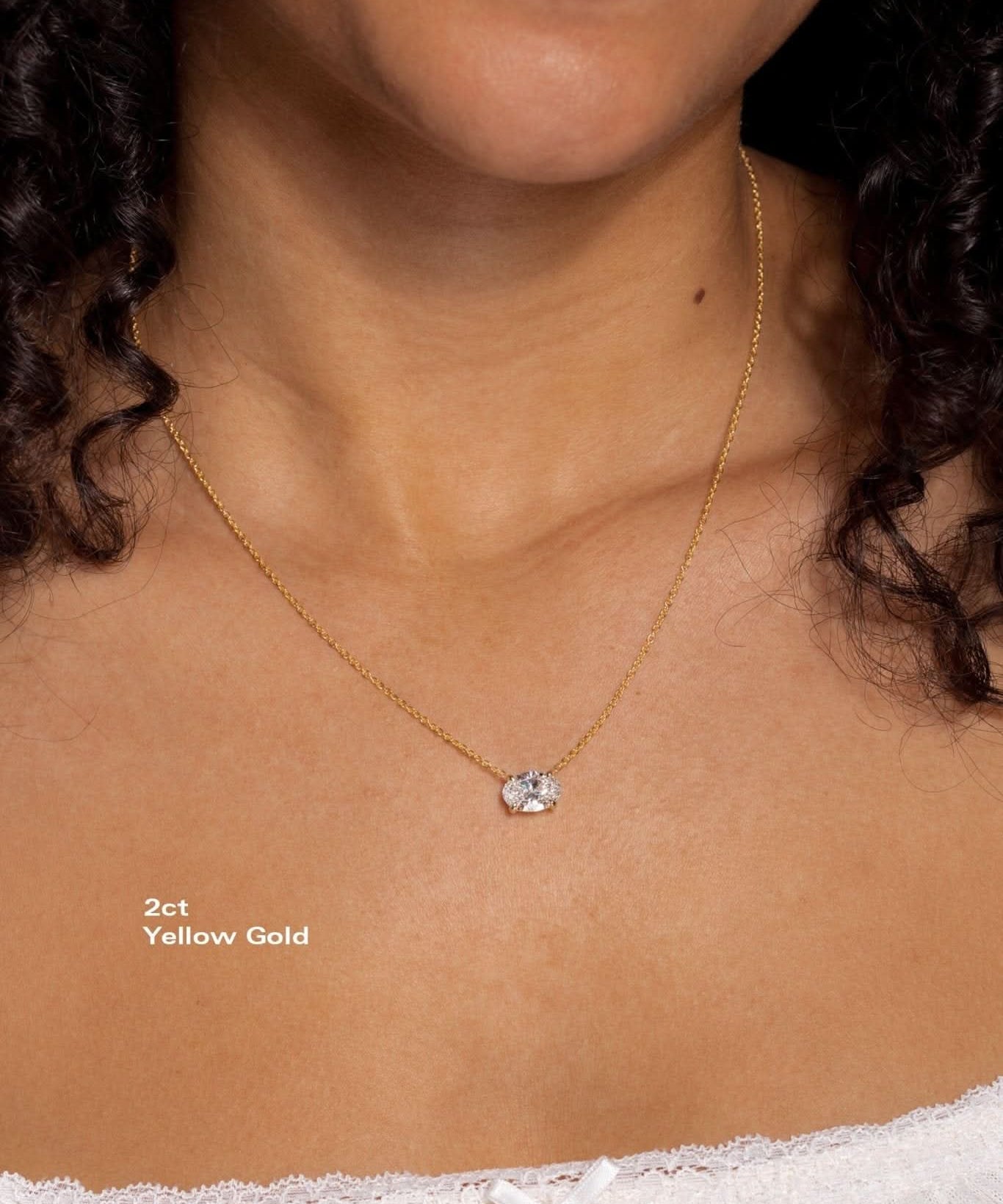 2ct East West Oval Brandi Necklace - PBD Necklaces