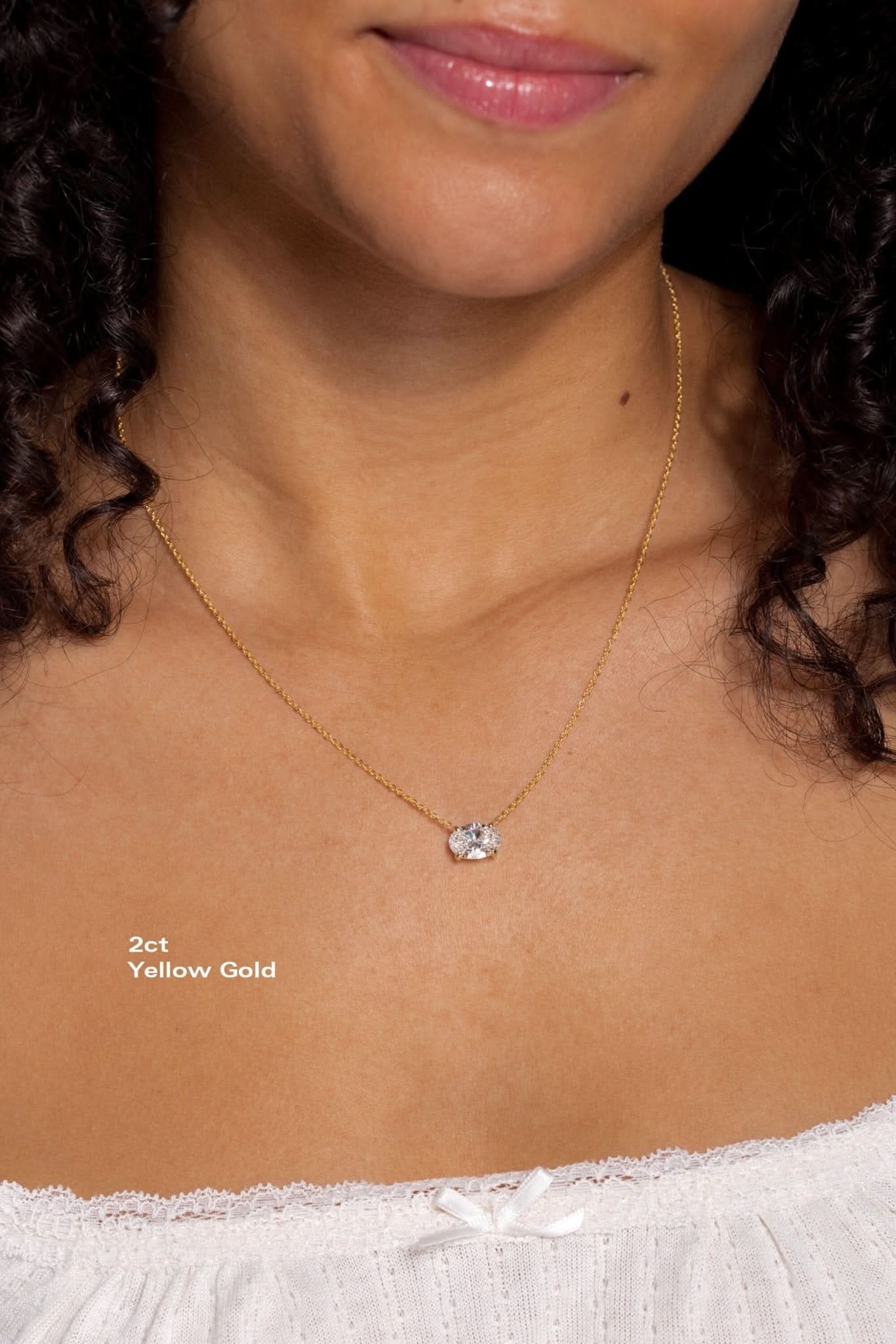 2ct East West Oval Brandi Necklace - PBD Necklaces