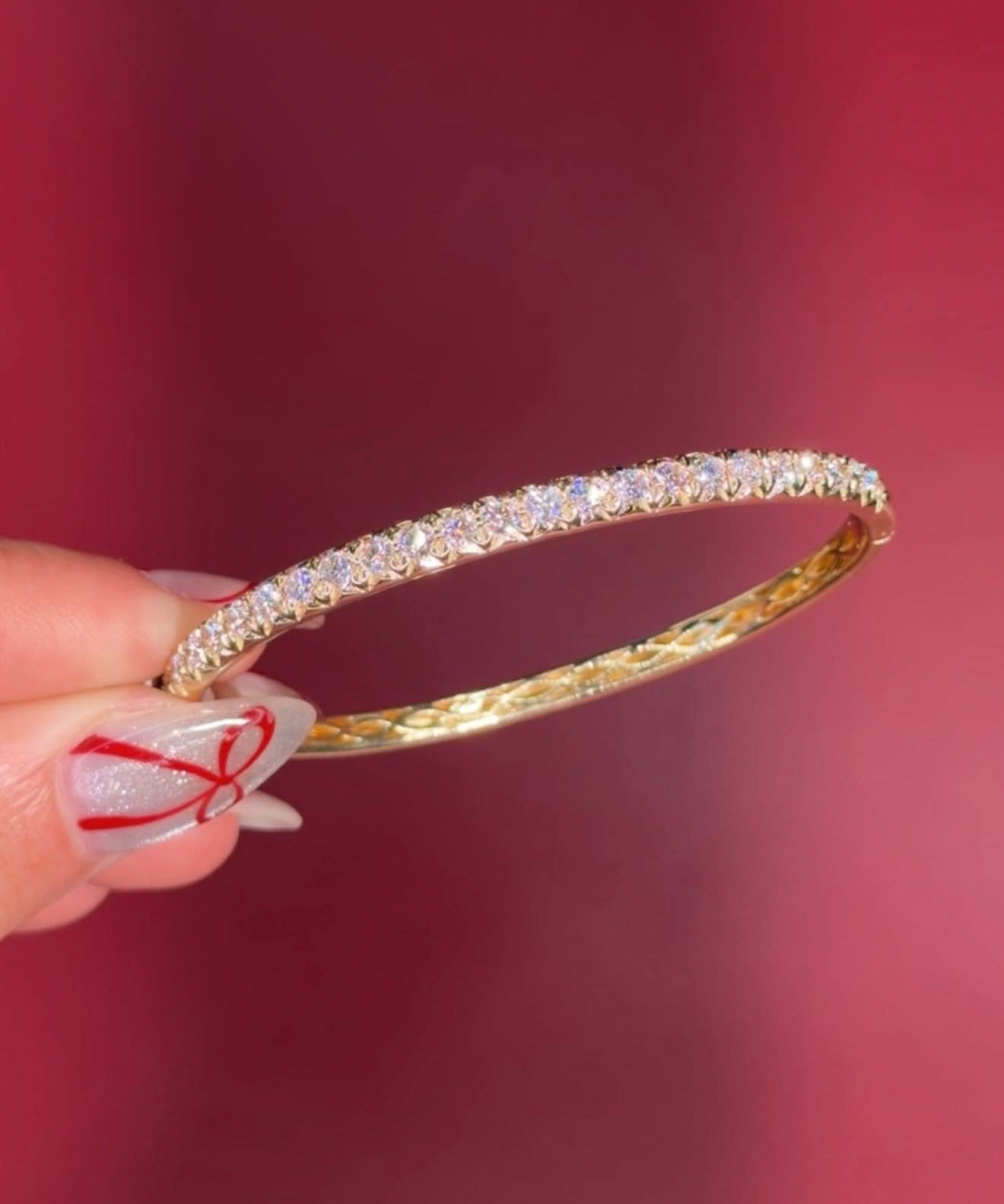 2ct Pavé Natural Diamond Bangle Yellow Gold - PBD Bracelets