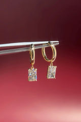 2ct Radiant Diamond High Polish Hoops Yellow Gold