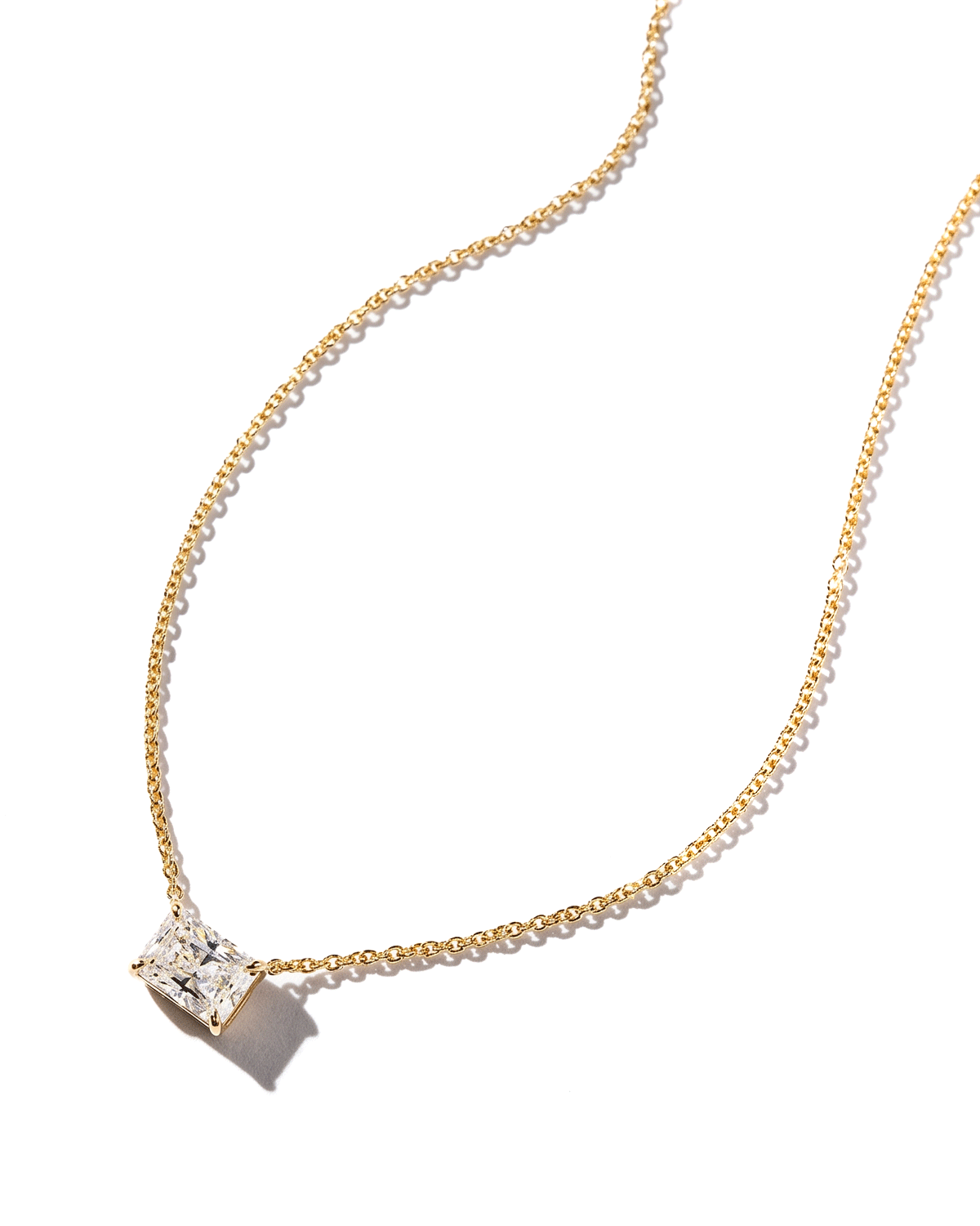 2.03ct Brandi Station Radiant Necklace Yellow Gold