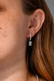 2.19ct D-VS1 Lab Diamond Radiant Drop Hoops