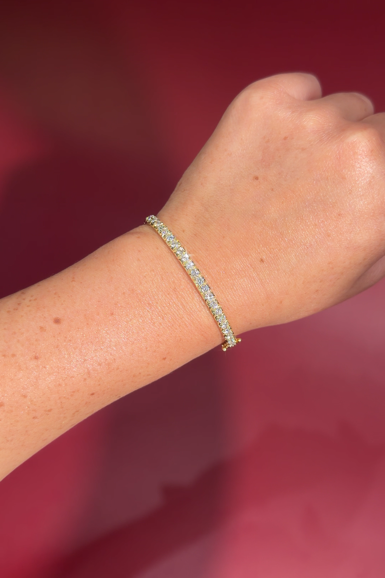 2ct Pavé Diamond Bangle Yellow Gold