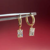 2ct Radiant Diamond High Polish Hoops Yellow Gold