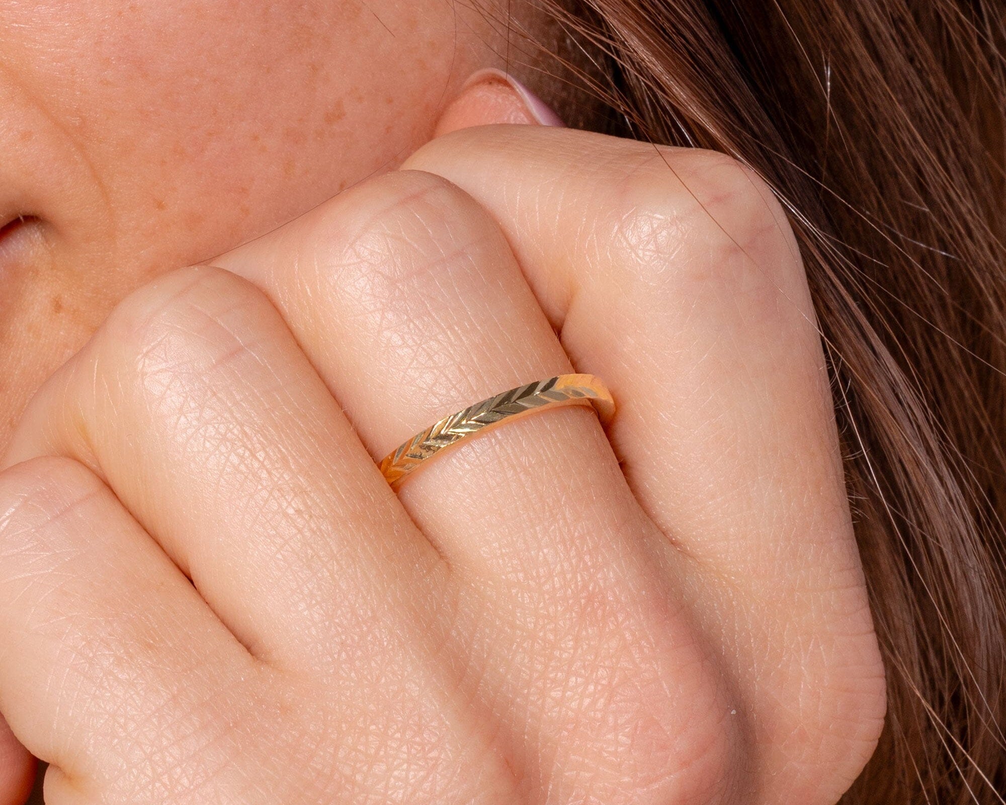 2mm Wheat Engraving Band Rings Princess Bride Diamonds 