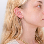 2x13mm High Polish Hoops 14k White Gold Earrings Princess Bride Diamonds 