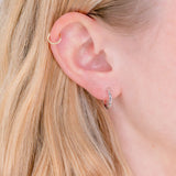 2x13mm High Polish Hoops 14k White Gold Earrings Princess Bride Diamonds 