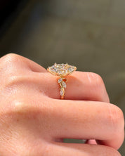 3.00ct E VVS2 marquise lab grown diamond Colette engagement ring in 14K yellow gold