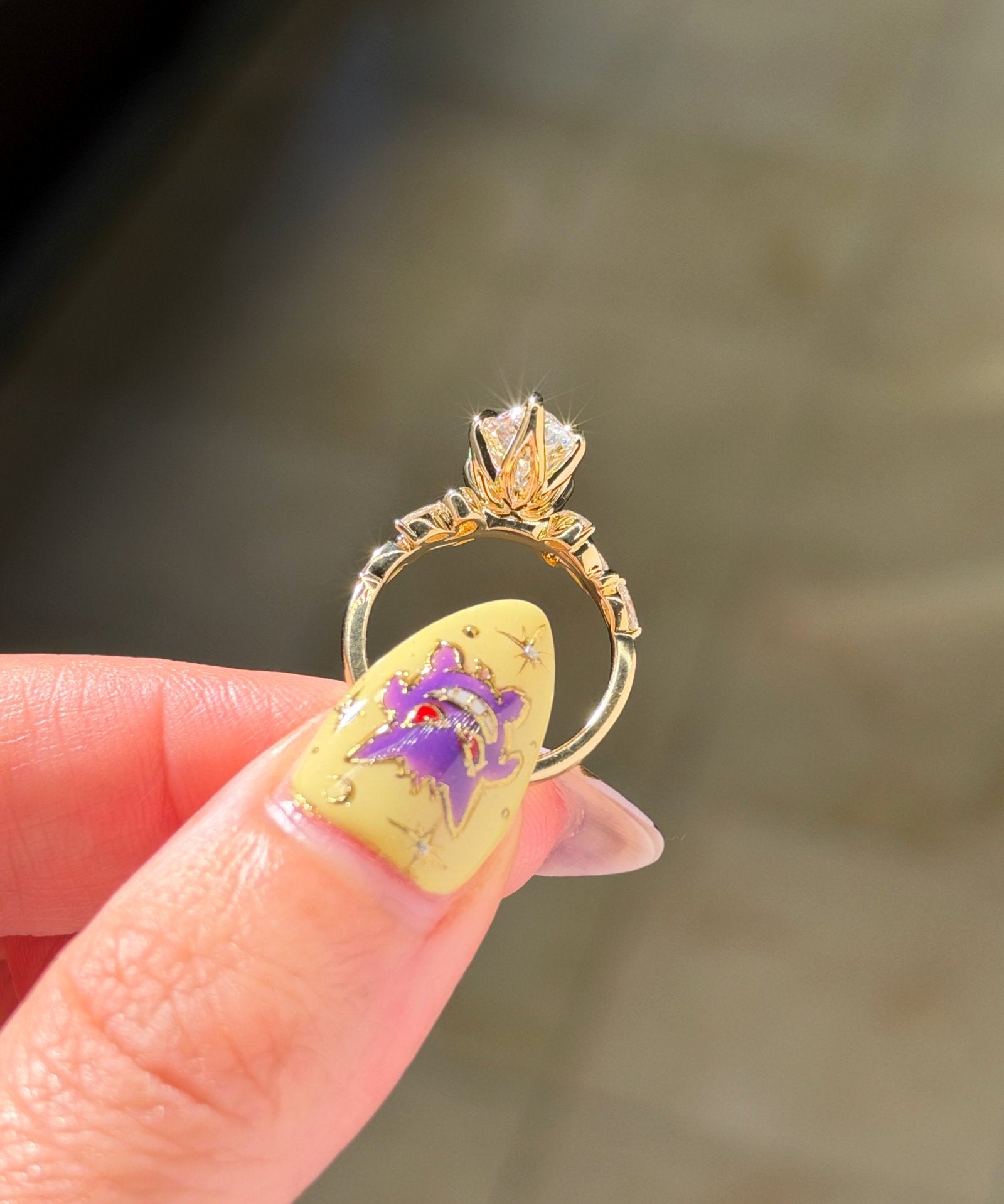 3.00ct E VVS2 marquise lab grown diamond Colette engagement ring in 14K yellow gold