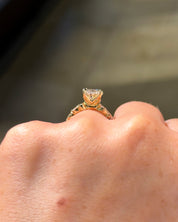3.04ct F VS1 oval lab grown diamond Colette engagement ring in 14K yellow gold