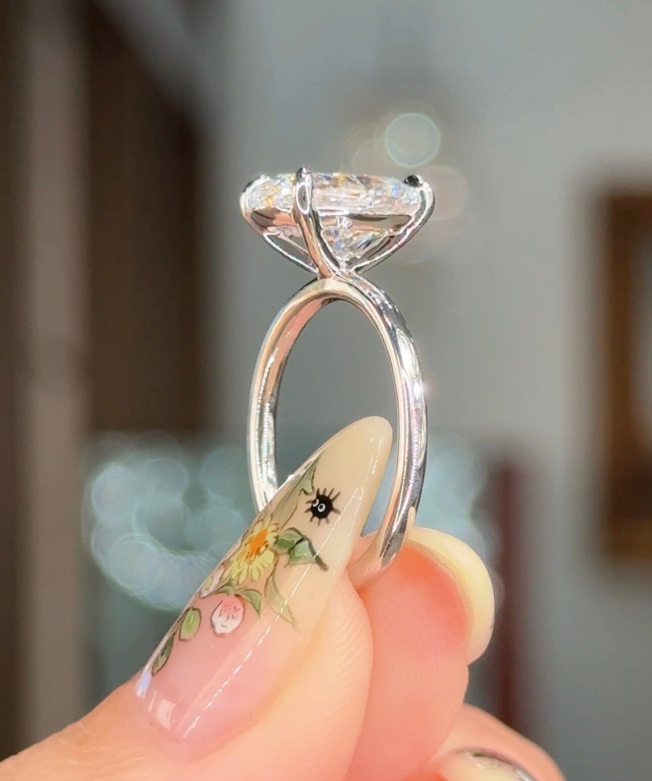 3.00ct D-VS1 Oval Lab Diamond Leah Engagement Rings Princess Bride Diamonds 