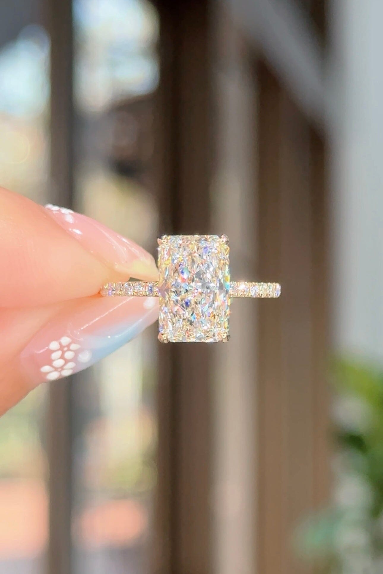 3.00ct D-VS1 Radiant Lab Diamond Stephanie Engagement Rings Princess Bride Diamonds 