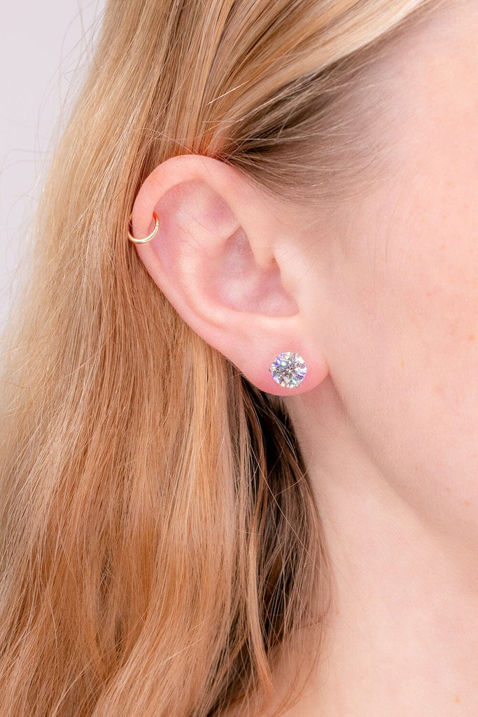3.00ct D-VS1 Round Lab Diamond Martini Studs Earrings Princess Bride Diamonds 
