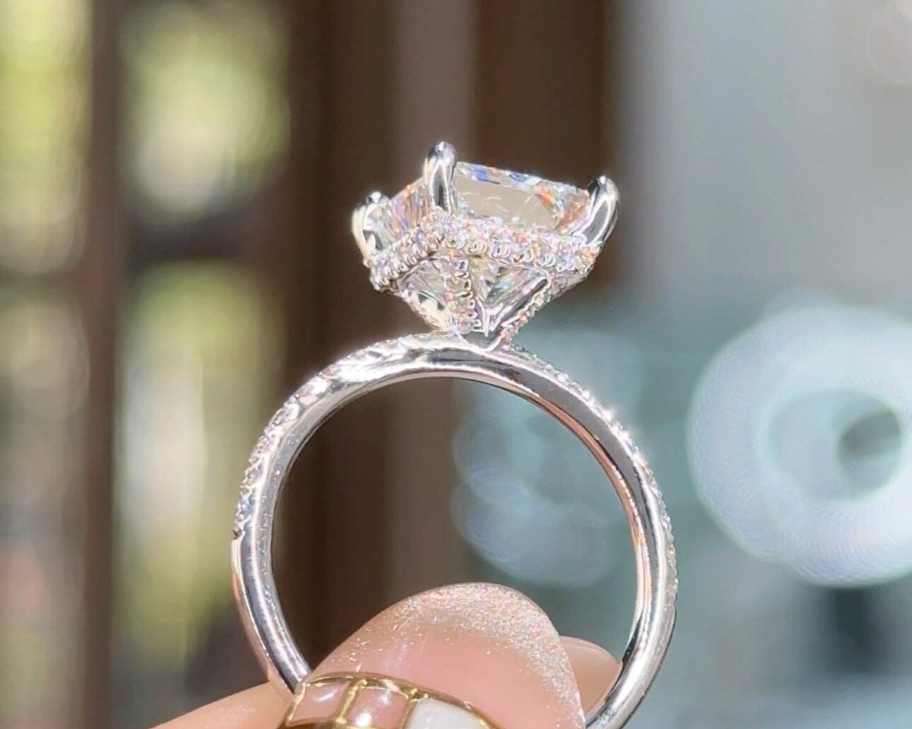 3.00ct E-VS1 Princess Lab Diamond Shelby Engagement Rings Princess Bride Diamonds 