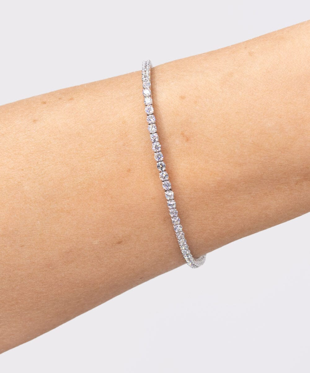 3.00ct F+ VS+ Lab Diamond Tennis Bracelet 14k White Gold Bracelets Princess Bride Diamonds 