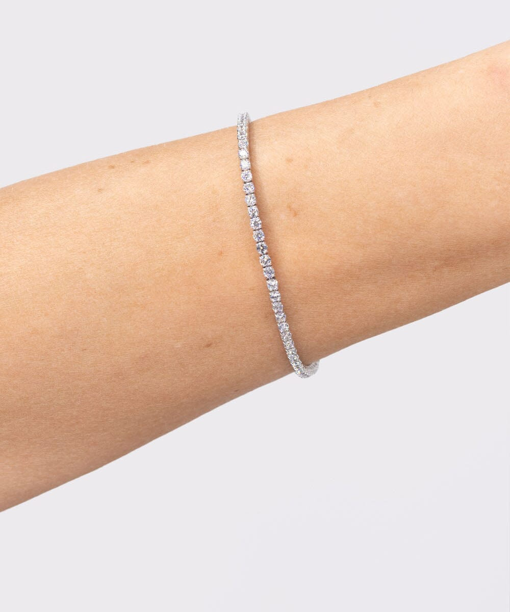 3.00ct F+ VS+ Lab Diamond Tennis Bracelet 14k White Gold Bracelets Princess Bride Diamonds 