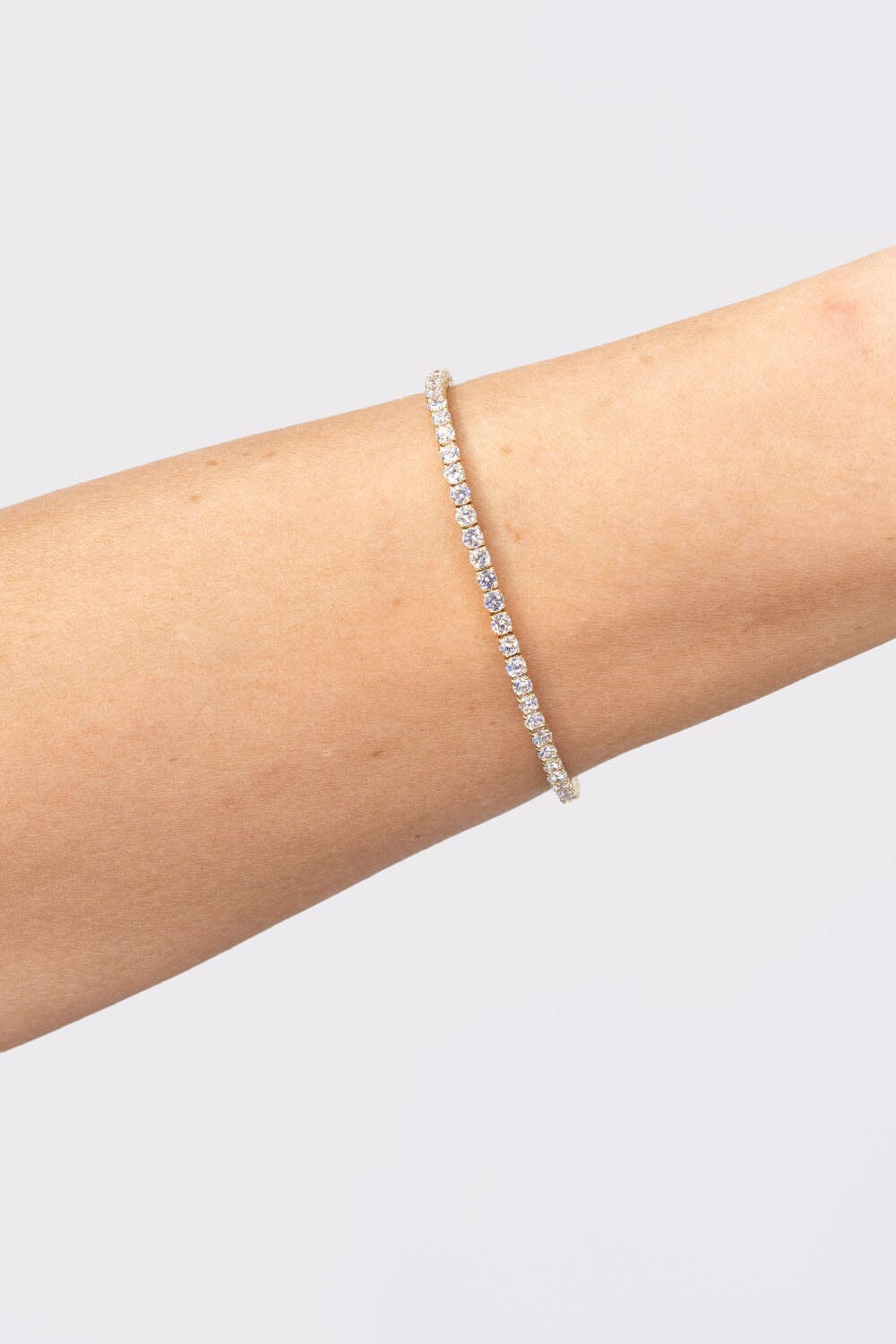 3.00ct F+ VS+ Lab Diamond Tennis Bracelet 14k Yellow Gold Bracelets Princess Bride Diamonds 