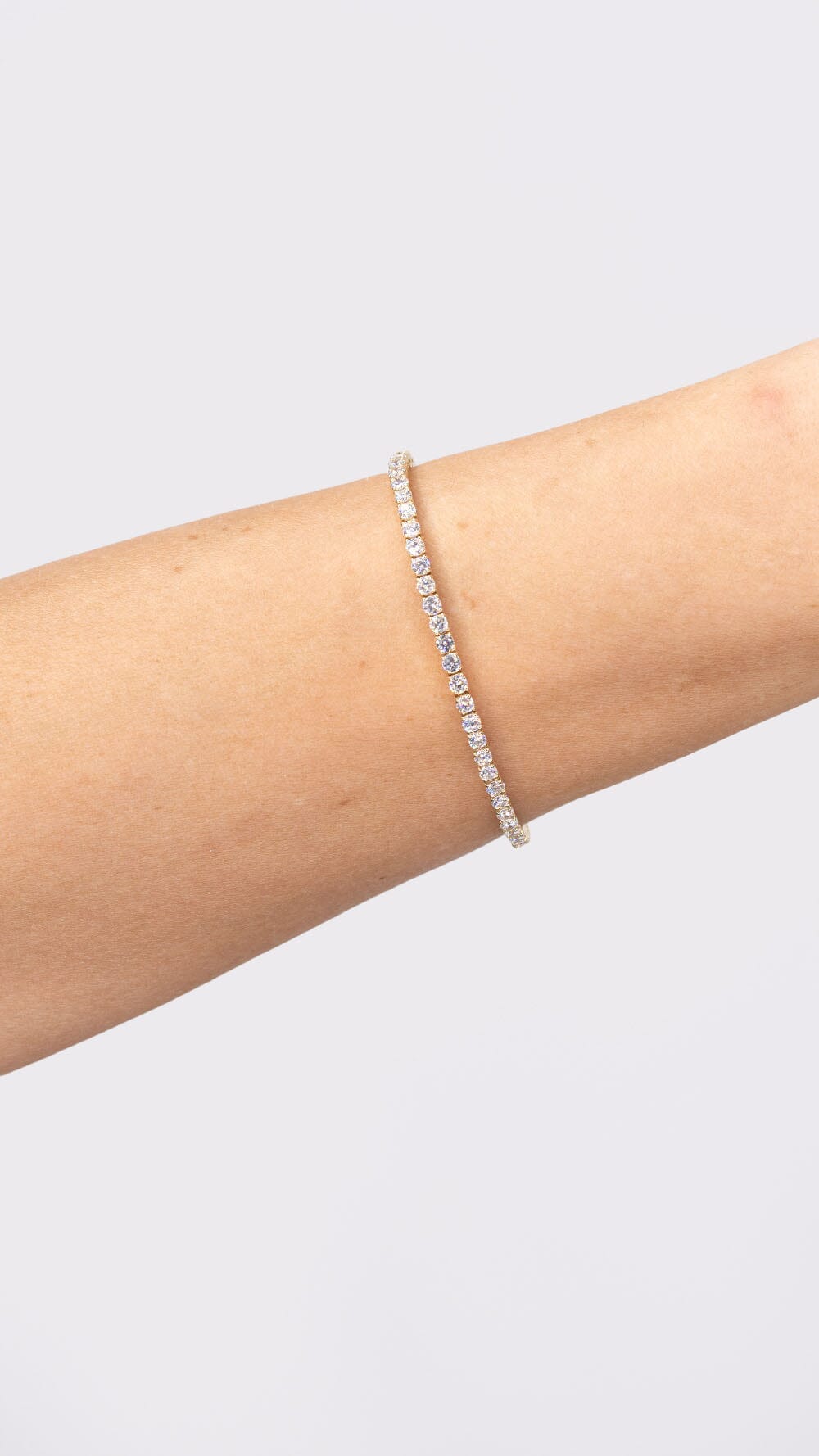 3.00ct F+ VS+ Lab Diamond Tennis Bracelet 14k Yellow Gold Bracelets Princess Bride Diamonds 