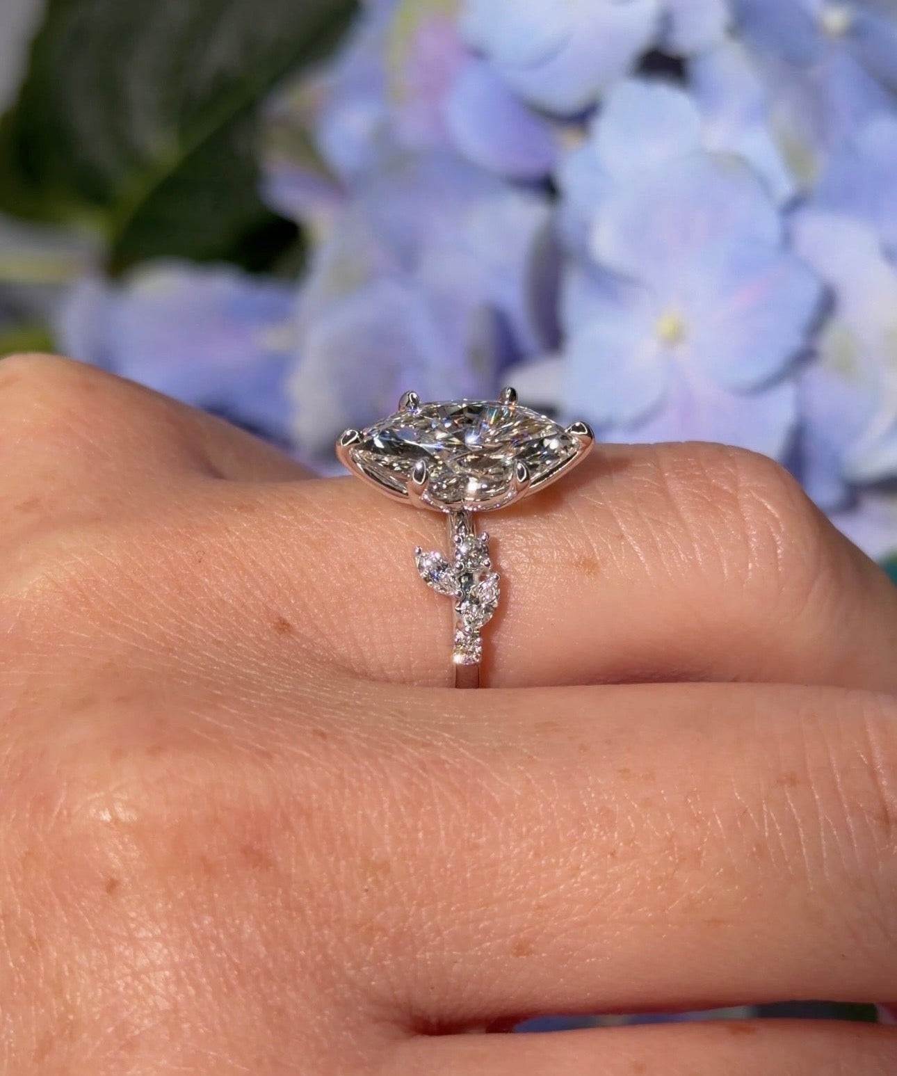 3.00ct F - VS1 Marquise Lab Diamond Sage - PBD Engagement Rings