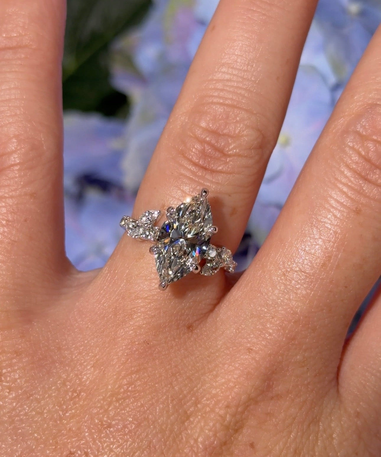 3.00ct F - VS1 Marquise Lab Diamond Sage - PBD Engagement Rings